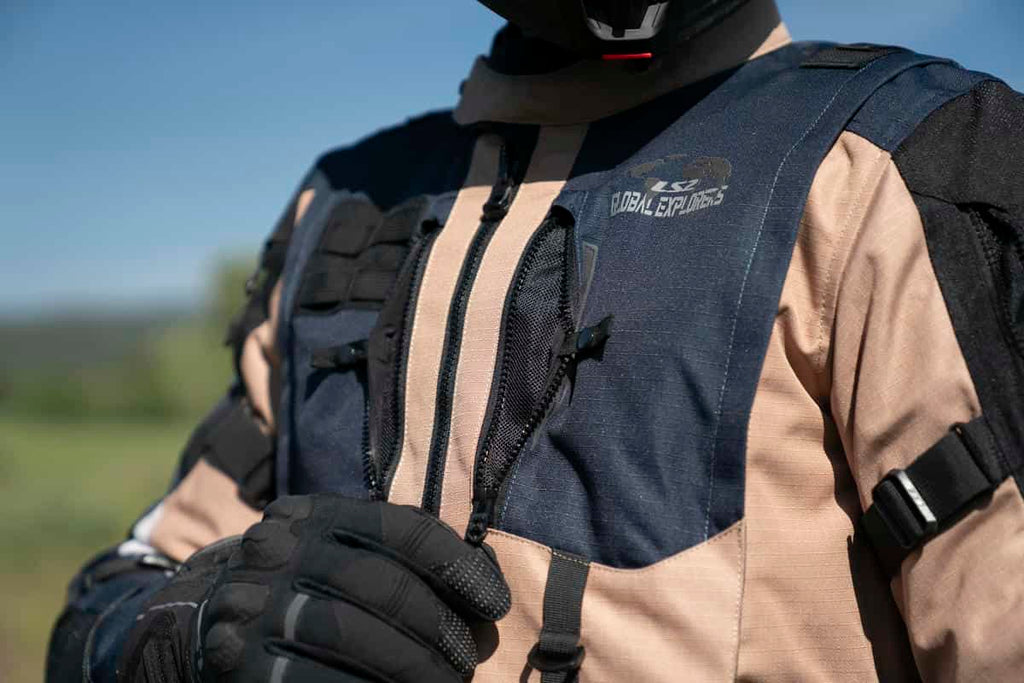 Giacca moto 3 strati LS2 BREAKOUT UOMO JACKET SAND BLUE GREY