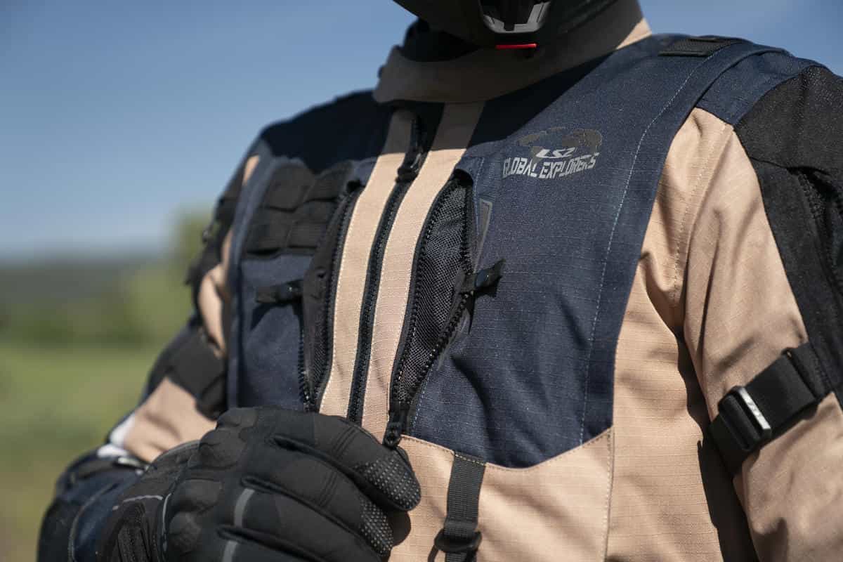 Giacca moto 3 strati LS2 BREAKOUT UOMO JACKET SAND BLUE GREY