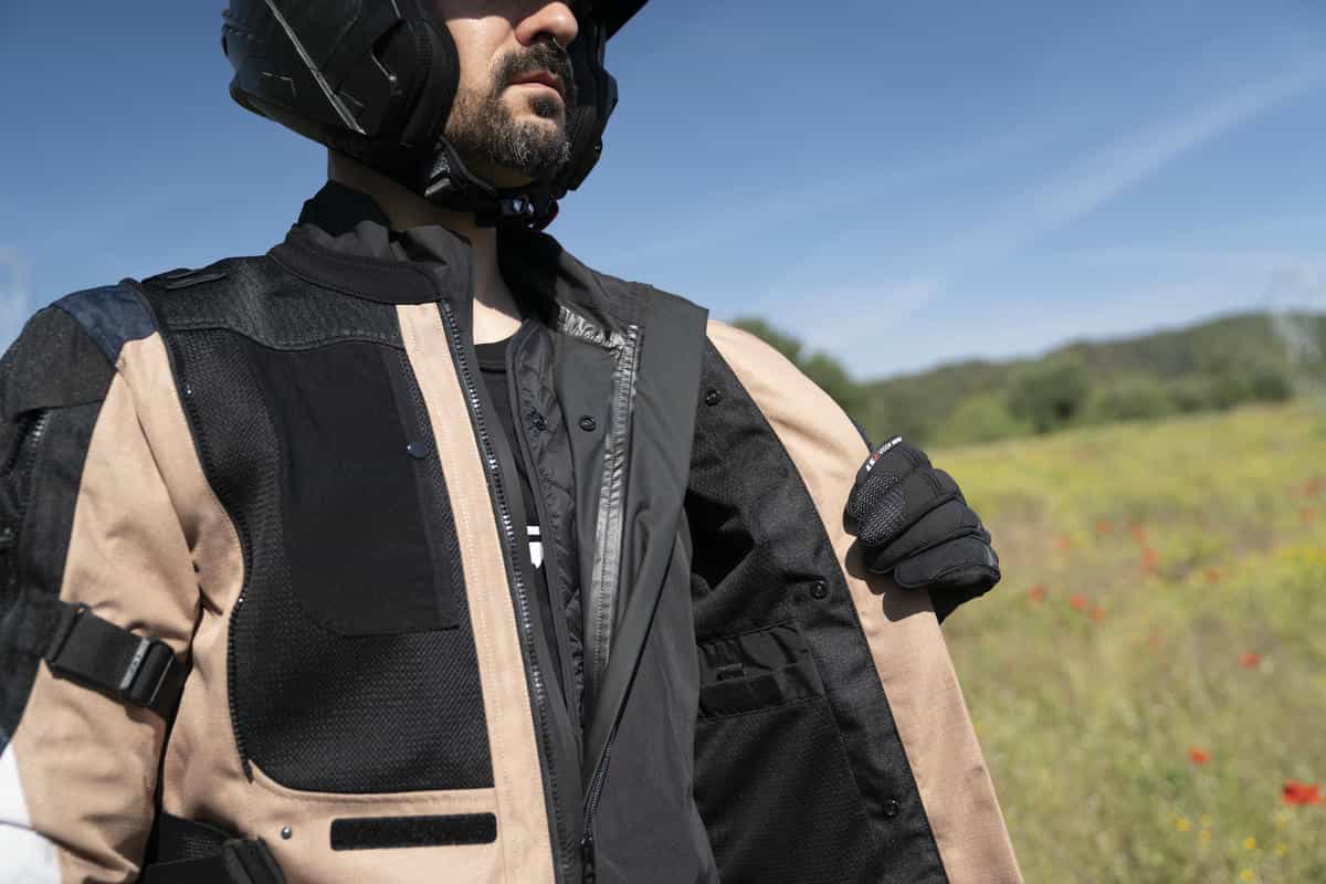 Giacca moto 3 strati LS2 BREAKOUT UOMO JACKET SAND BLUE GREY