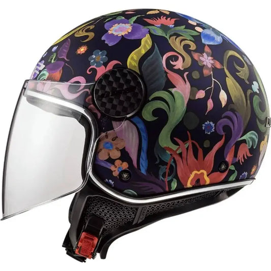 Casco Jet Ls2 OF558 Sphere Lux II Bloom Blu Rosa Opaco