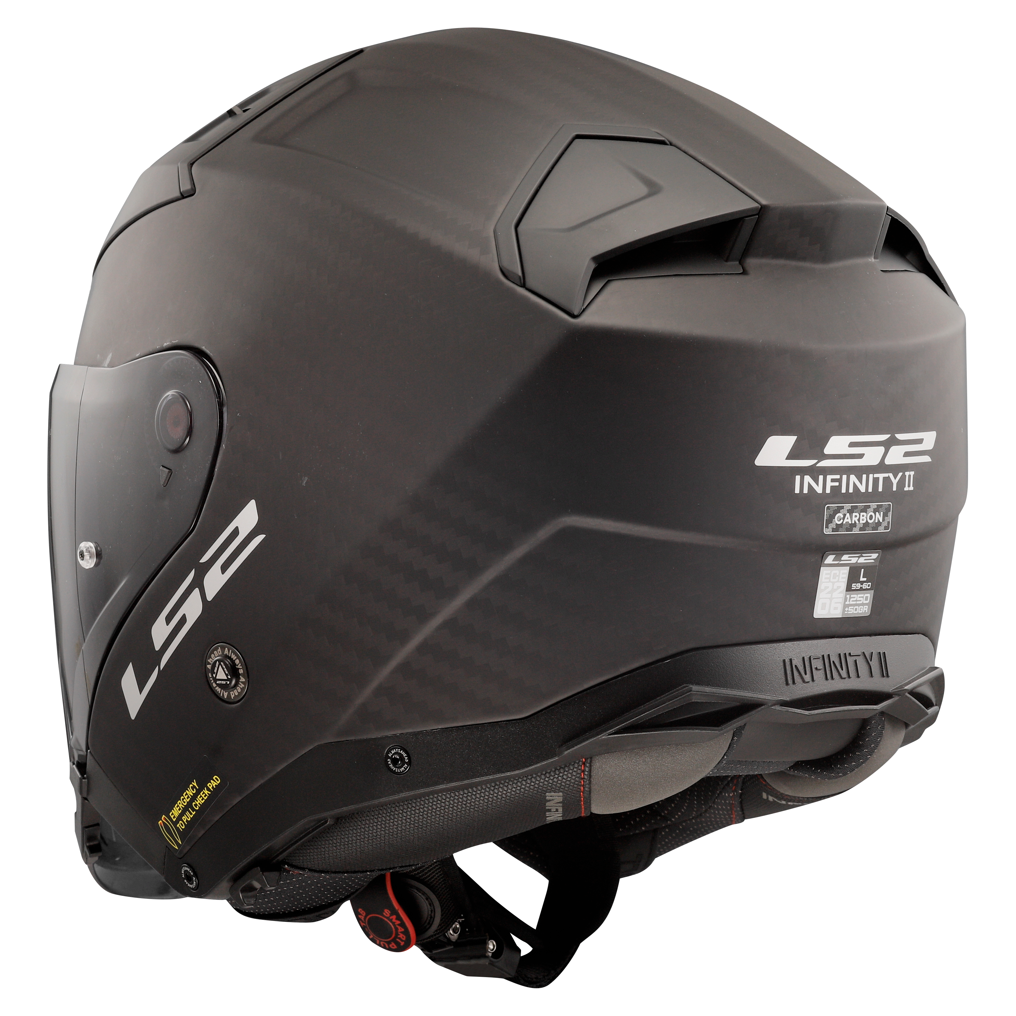 Casco Moto Jet Carbonio Ls2 OF603 INFINITY 2 CARBON Solid Carbonio opaco