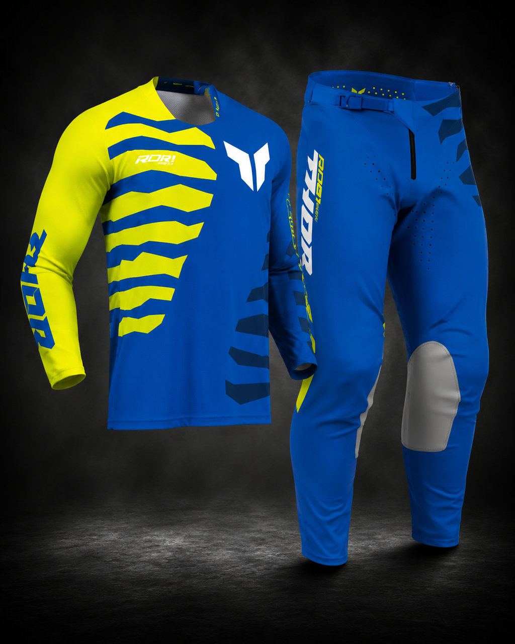 Completo motocross enduro Thor Launchmode Shredder blu giallo fluo
