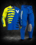 Completo motocross enduro Thor Launchmode Shredder blu giallo fluo