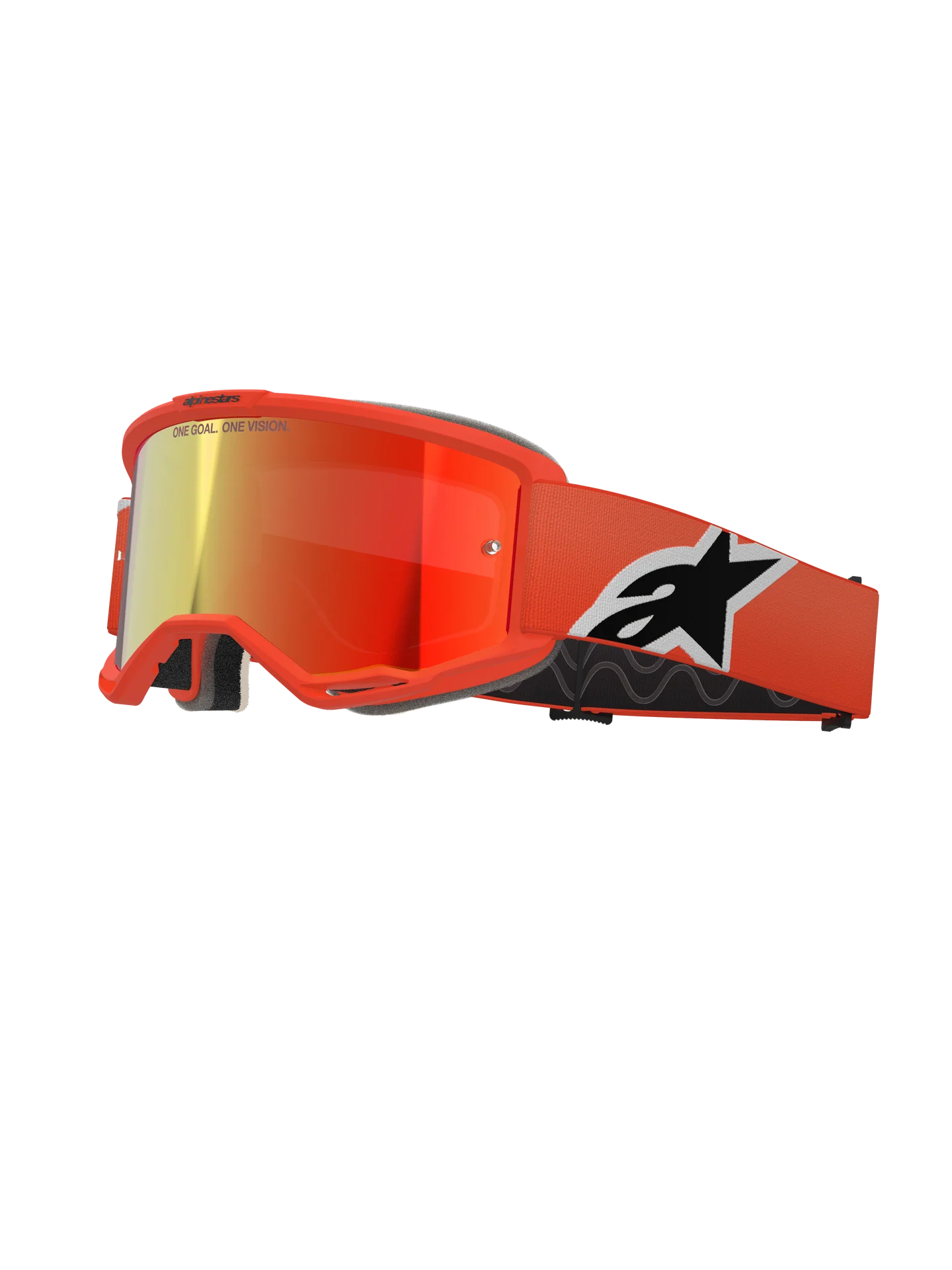 Maschera motocross enduro Alpinestars vision 5 purple arancio con lente specchiata