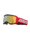 Maschera motocross enduro Alpinestars vision 5 rossa con lente specchiata