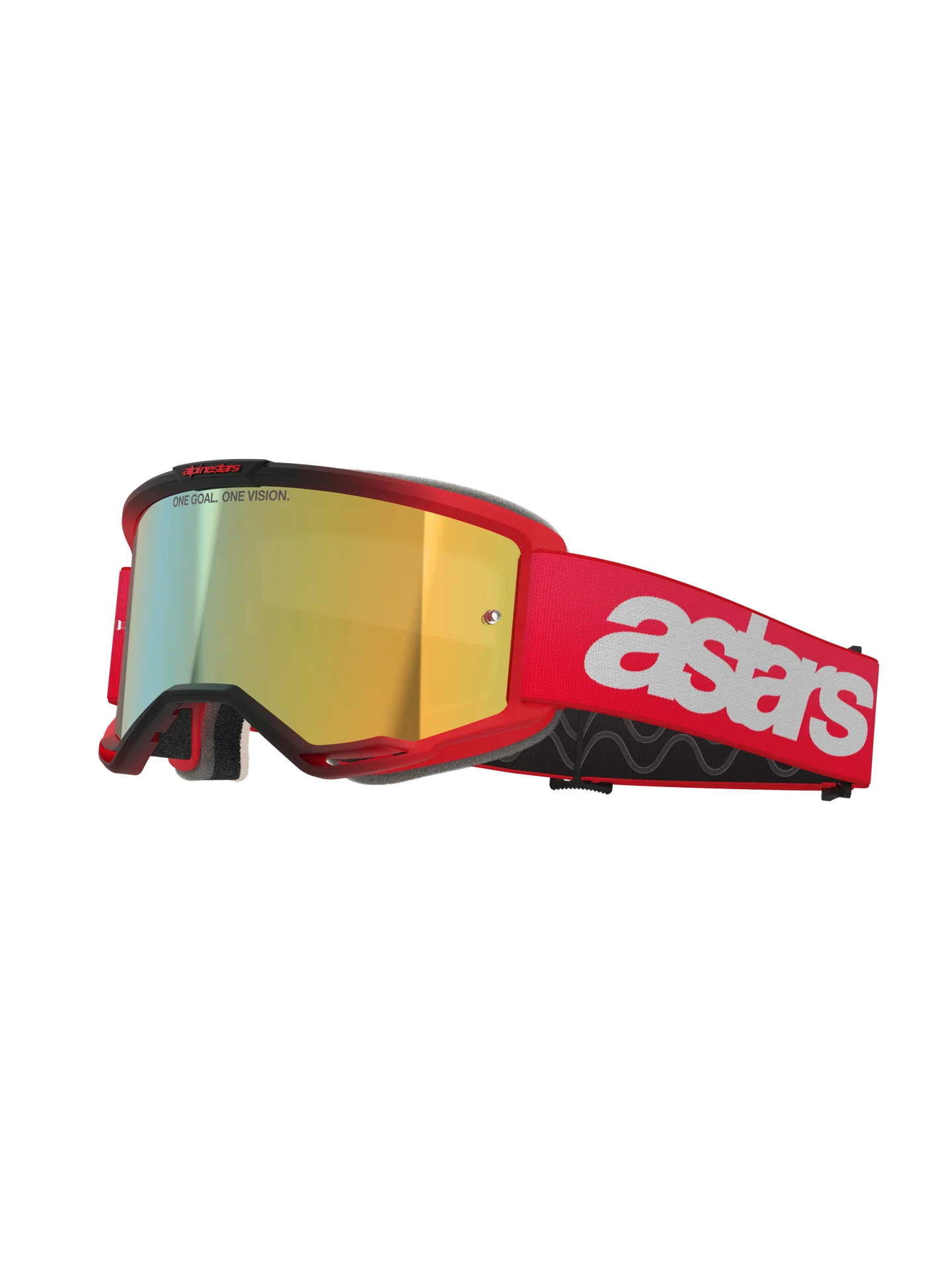 Maschera motocross enduro Alpinestars vision 5 rossa con lente specchiata