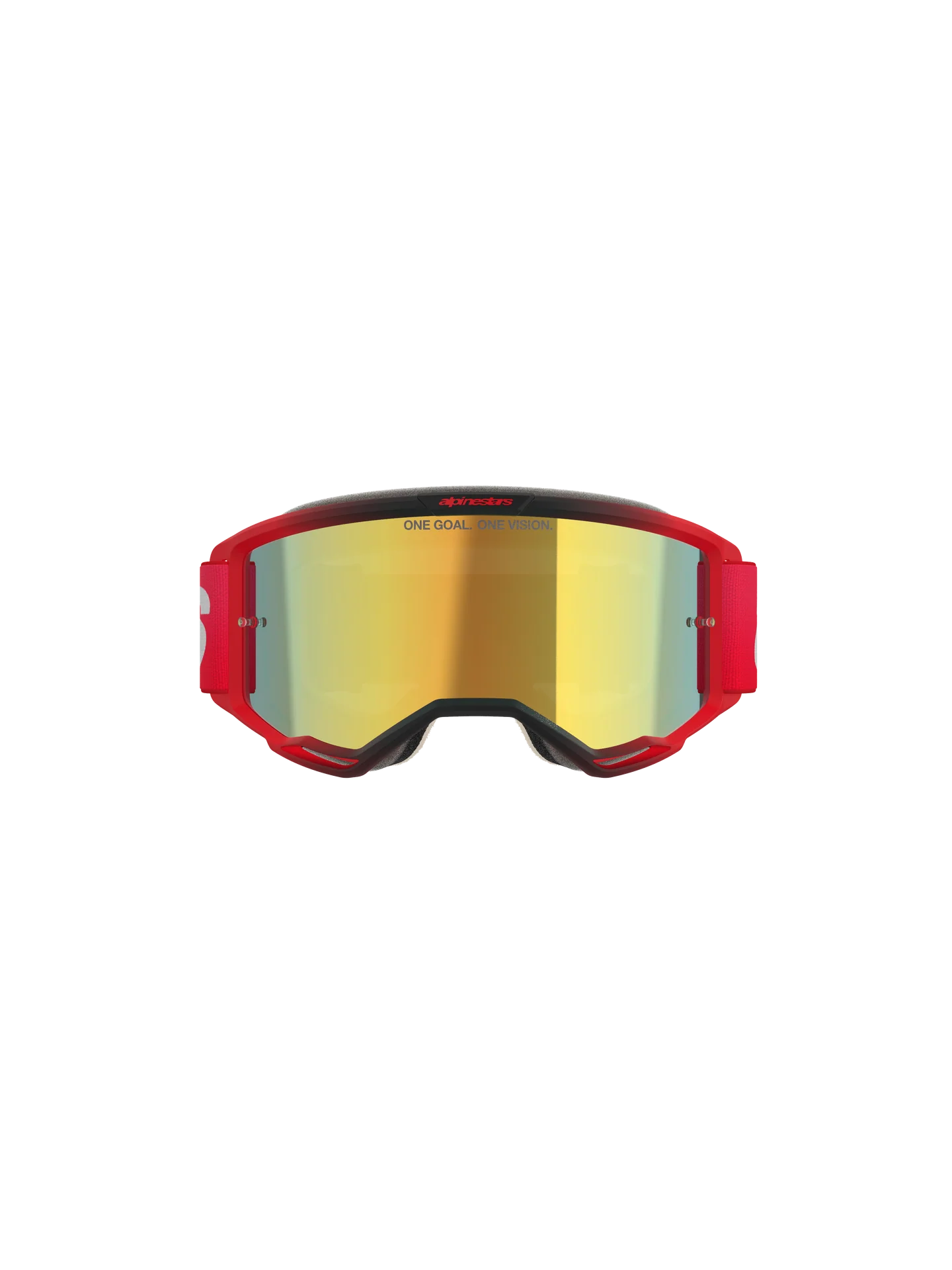 Maschera motocross enduro Alpinestars vision 5 rossa con lente specchiata