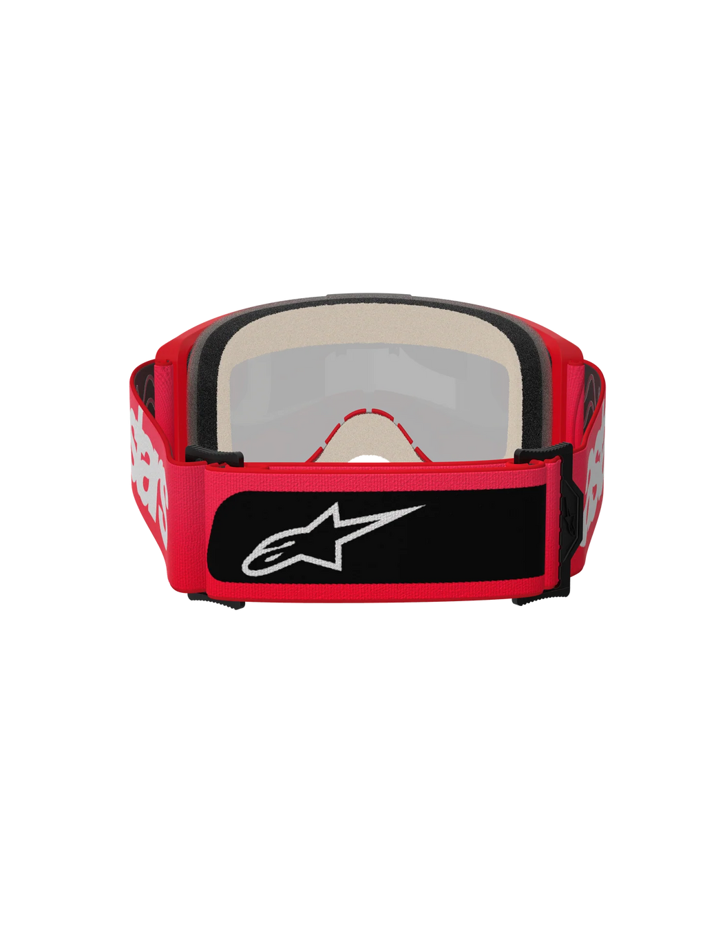 Maschera motocross enduro Alpinestars vision 5 rossa con lente specchiata
