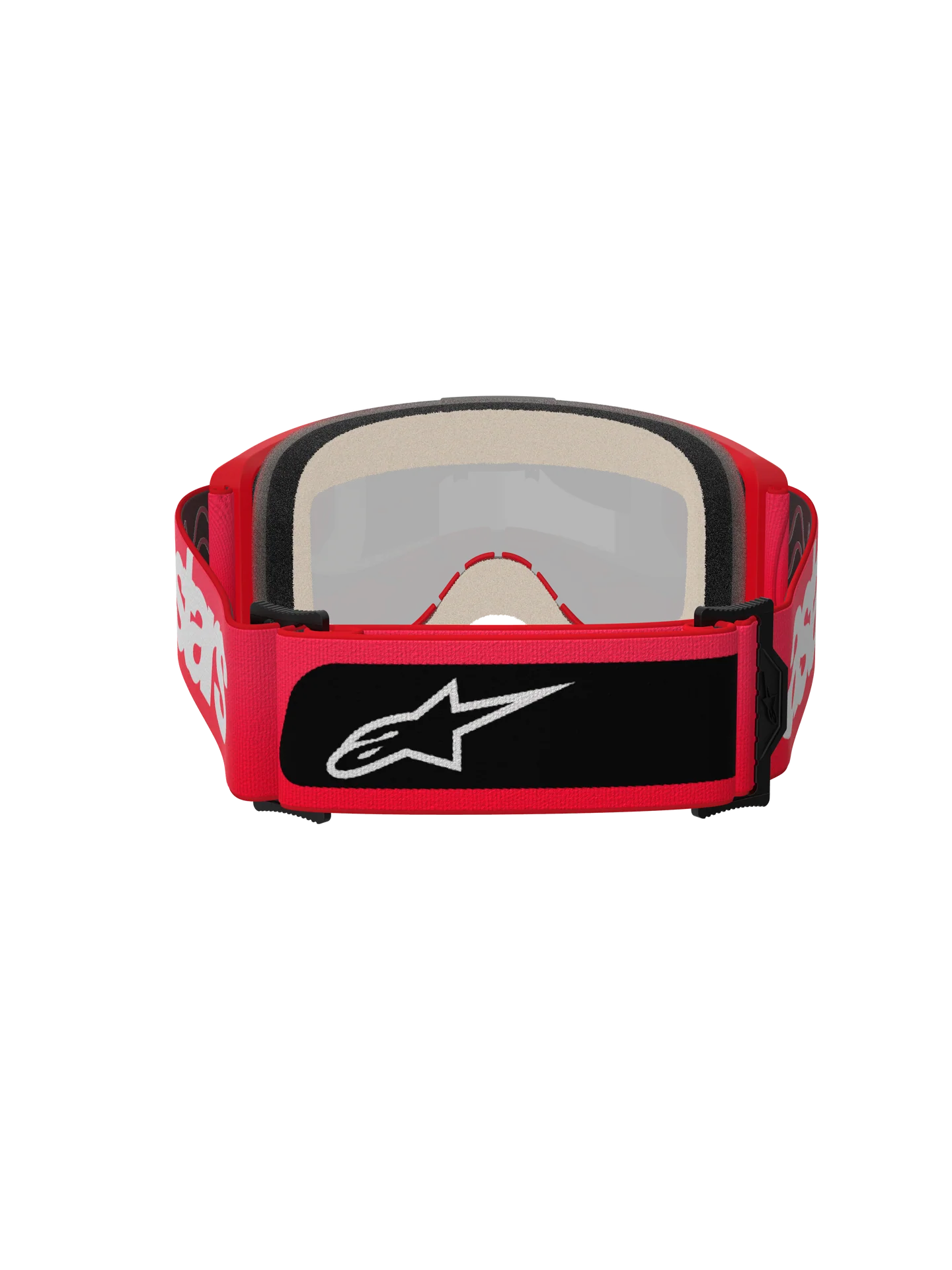 Maschera motocross enduro Alpinestars vision 5 rossa con lente specchiata