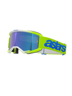 Maschera motocross enduro Alpinestars vision 5 purple giallo fluo con lente specchiata
