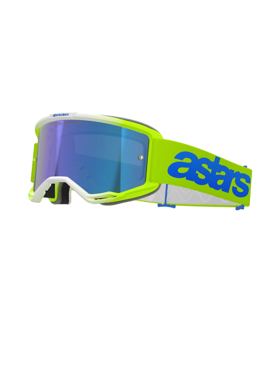 Maschera motocross enduro Alpinestars vision 5 purple giallo fluo con lente specchiata