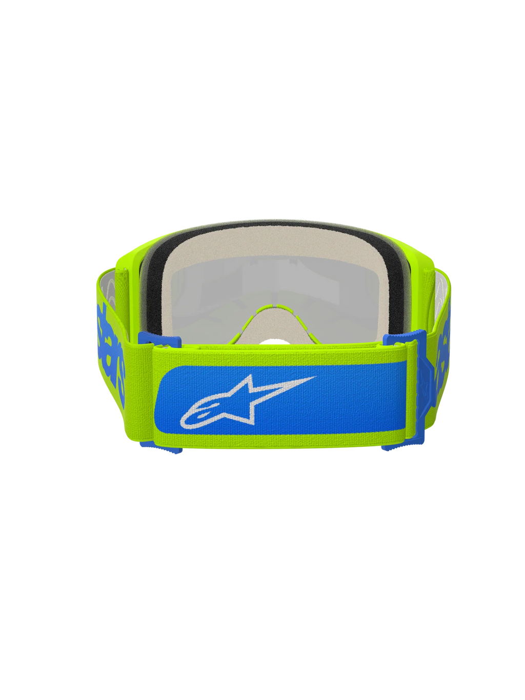 Maschera motocross enduro Alpinestars vision 5 purple giallo fluo con lente specchiata
