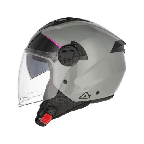 Casco jet Acerbis Levante grigio rosa lucido