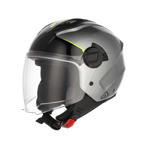 Casco jet Acerbis Levante grigio giallo fluo lucido