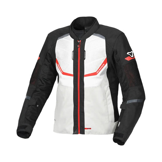 Giacca MOTO In Tessuto Macna Tondo DONNA Grigio Rosso