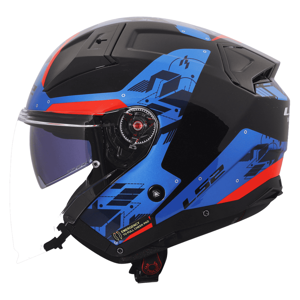 Casco Moto Jet LS2 OF603 INFINITY 2 NIGHTLINE BLU NERO