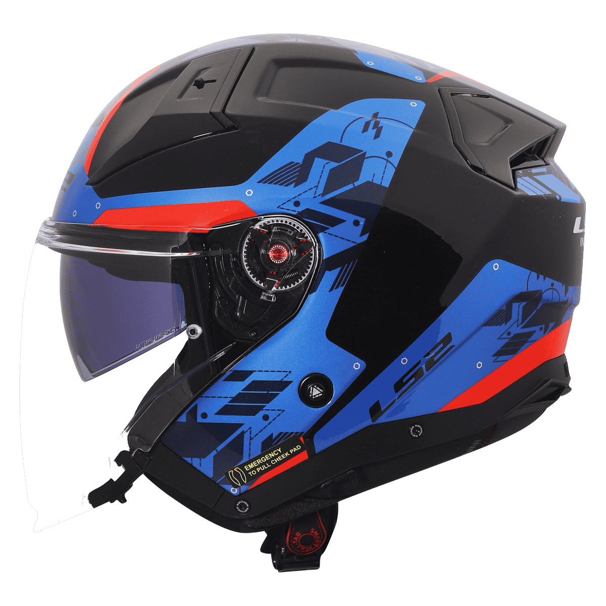 Casco Moto Jet LS2 OF603 INFINITY 2 NIGHTLINE BLU NERO