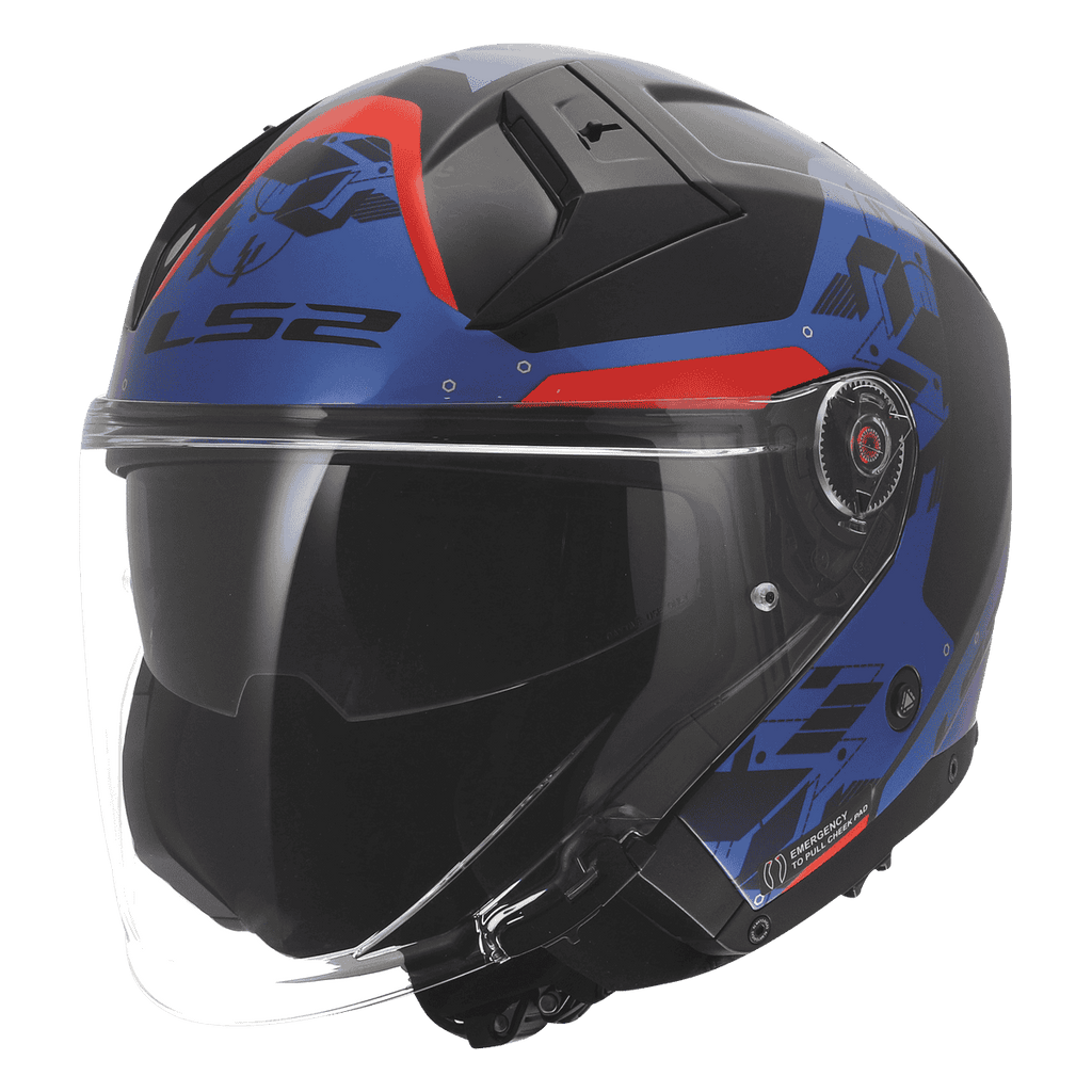 Casco Moto Jet LS2 OF603 INFINITY 2 NIGHTLINE BLU NERO