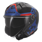 Casco Moto Jet LS2 OF603 INFINITY 2 NIGHTLINE BLU NERO