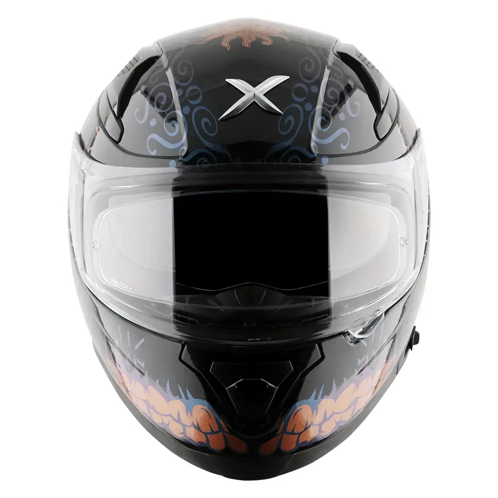 Casco moto AXOR Helmets APEX TRANCE NERO ORO