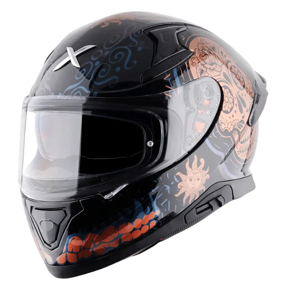 Casco moto AXOR Helmets APEX TRANCE NERO ORO