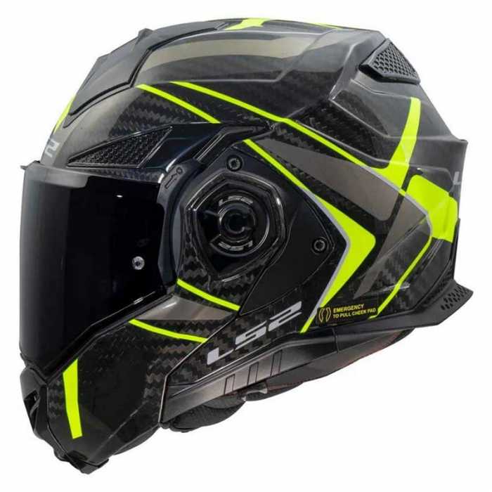 Casco modulare LS2 FF901 ADVANT X CARBON YELLOW GIALLO