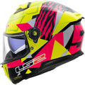Casco moto LS2 STREAM 2 TIGER Giallo Fluo Rosa