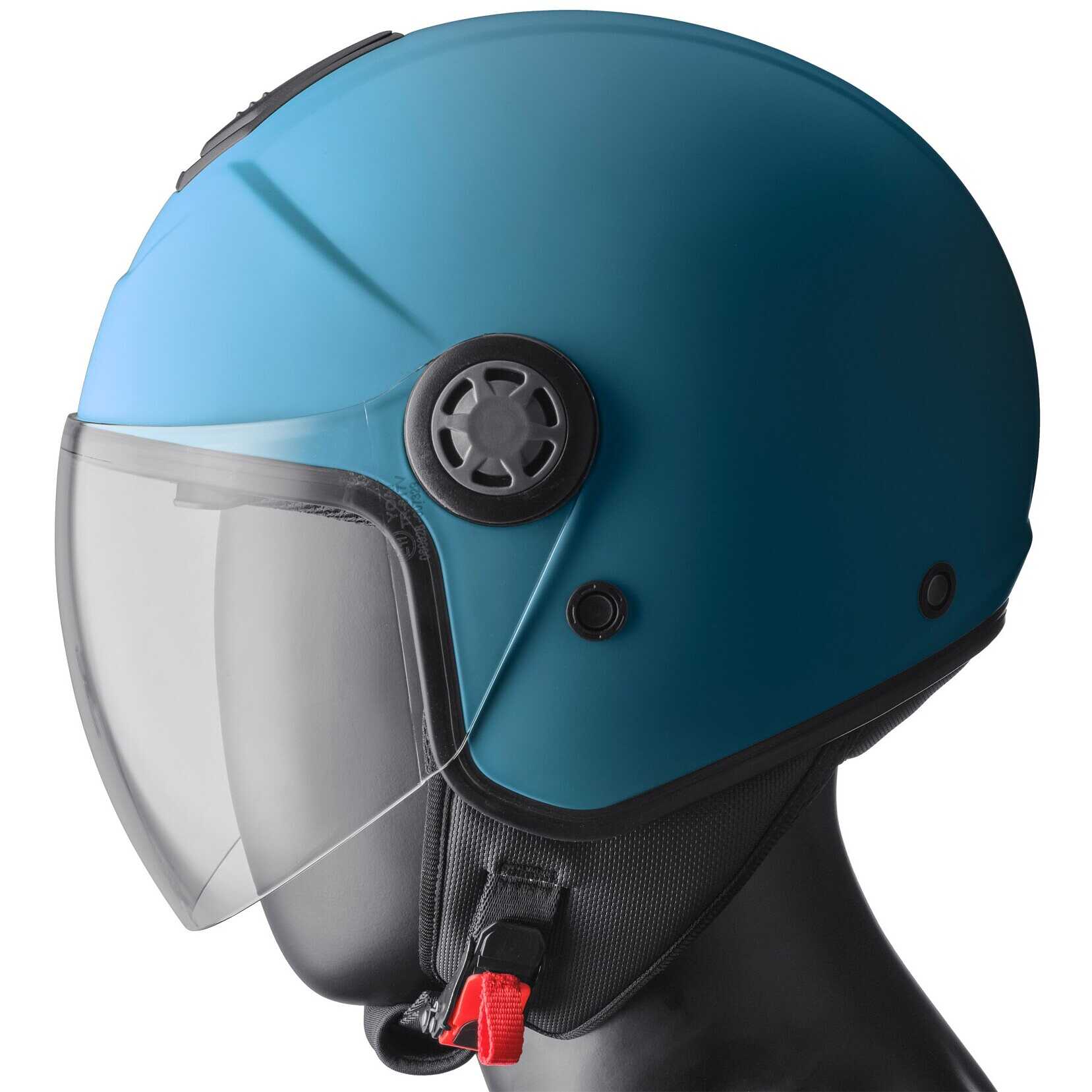 Casco moto Jet GSM gelato Curacao BLU