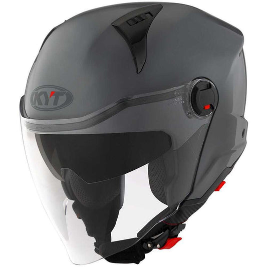 Casco Moto Jet KYT D-CITY PLAIN Grigio LUCIDO