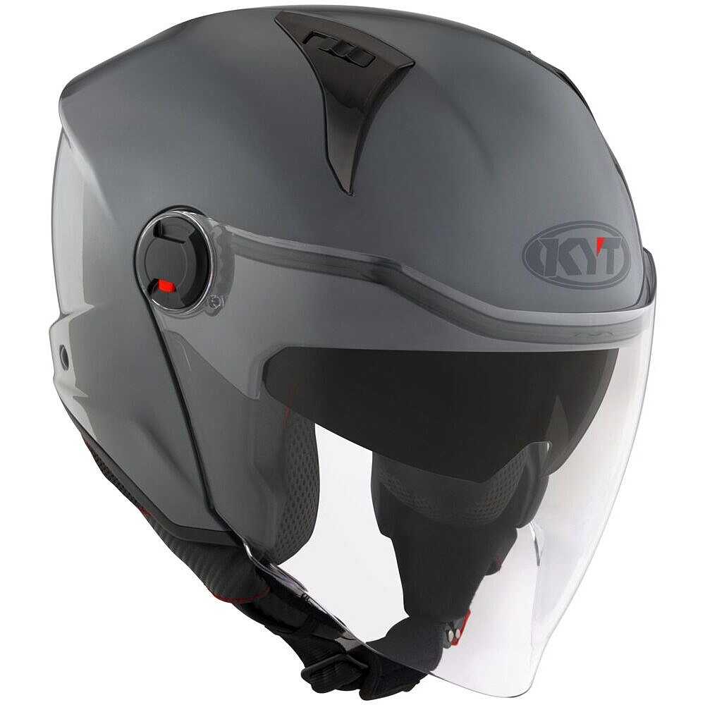 Casco Moto Jet KYT D-CITY PLAIN Grigio LUCIDO