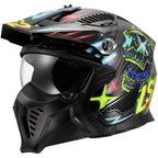 Casco Moto Jet LS2 OF606 DRIFTER RAYZ Nero Blue
