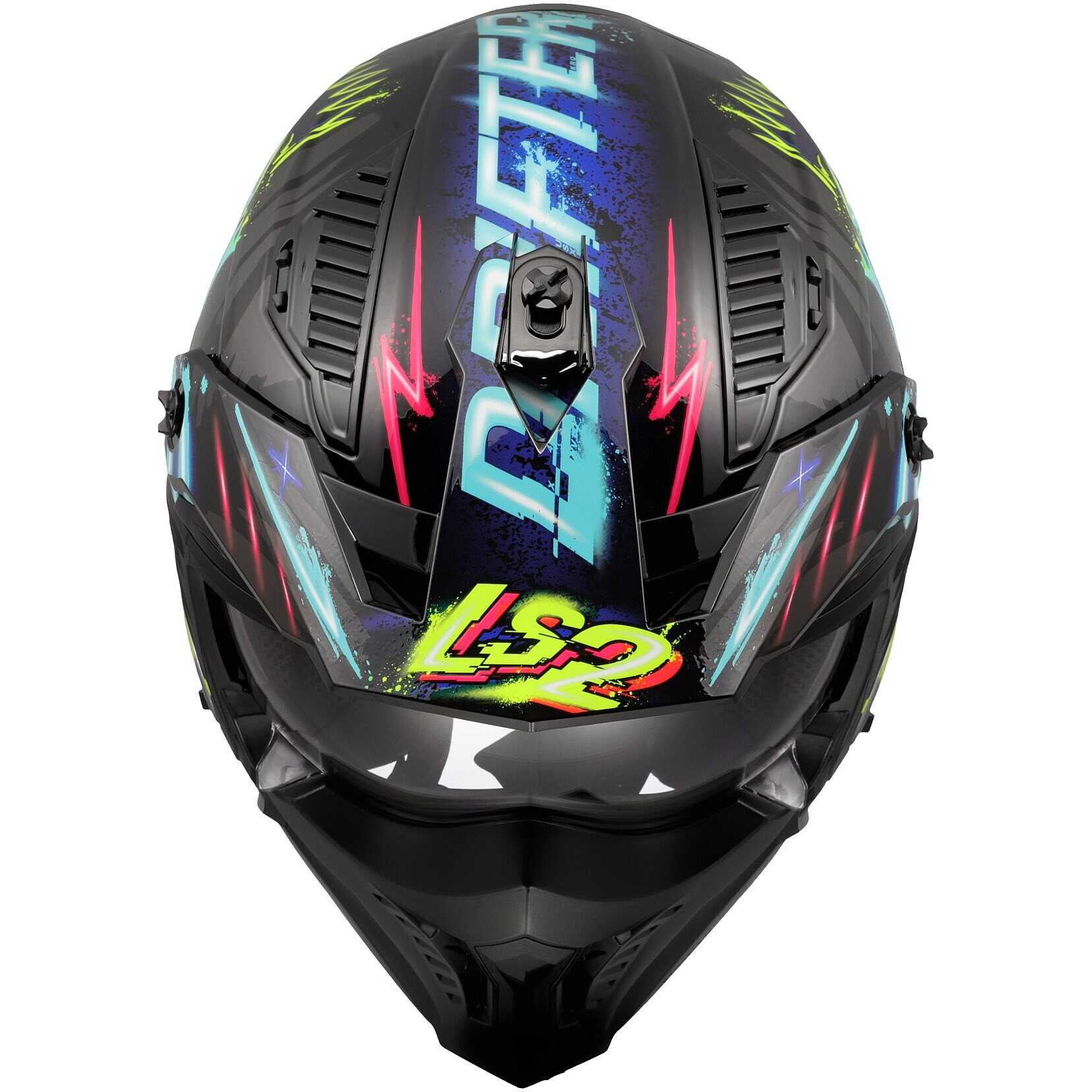 Casco Moto Jet LS2 OF606 DRIFTER RAYZ Nero Blue