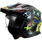 Casco Moto Jet LS2 OF606 DRIFTER RAYZ Nero Blue
