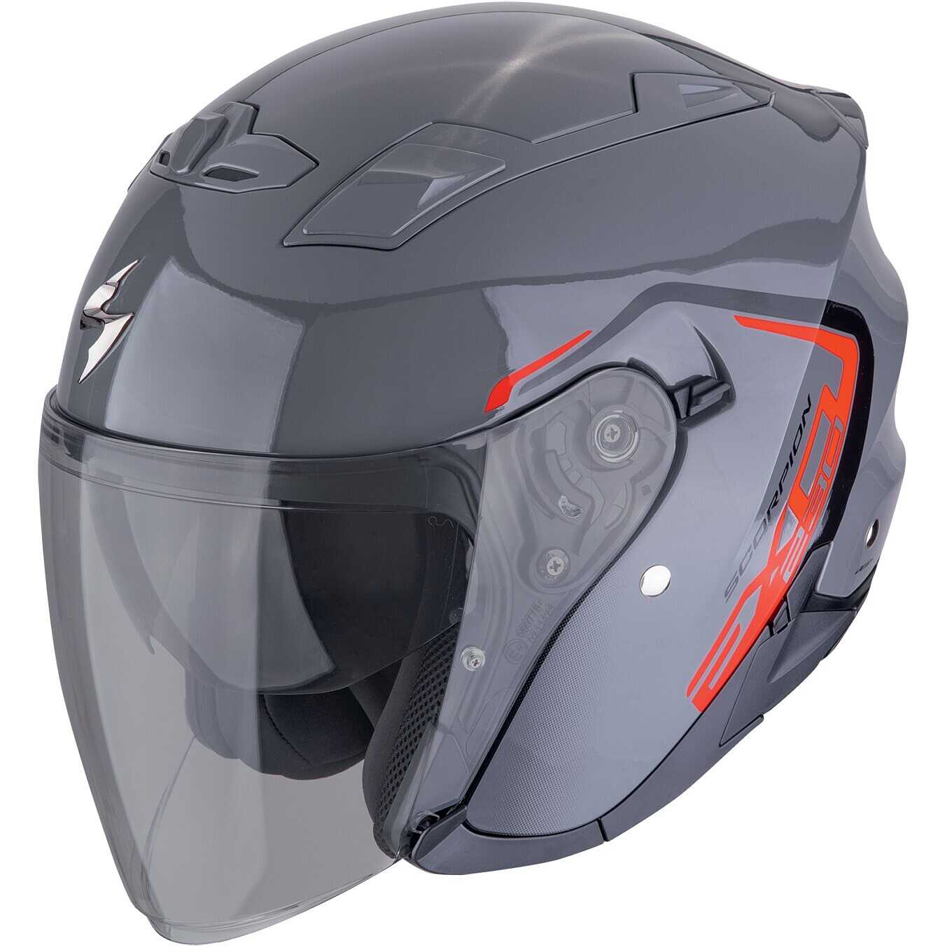 Casco Moto Jet Scorpion EXO-230 CIT-E Grigio Rosso