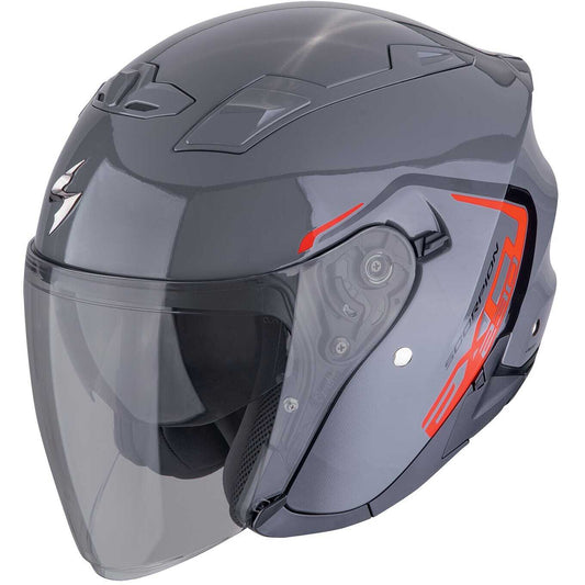 Casco Moto Jet Scorpion EXO-230 CIT-E Grigio Rosso