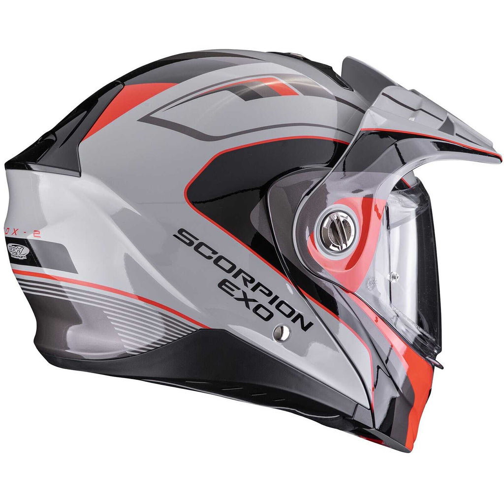 Casco Moto Modulare Adventure P/J Scorpion ADX-2 KAMPS Grigio Rosso