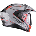 Casco Moto Modulare Adventure P/J Scorpion ADX-2 KAMPS Grigio Rosso
