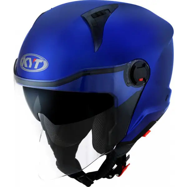 Casco Moto Jet KYT D-CITY PLAIN BLU METALIZZATO