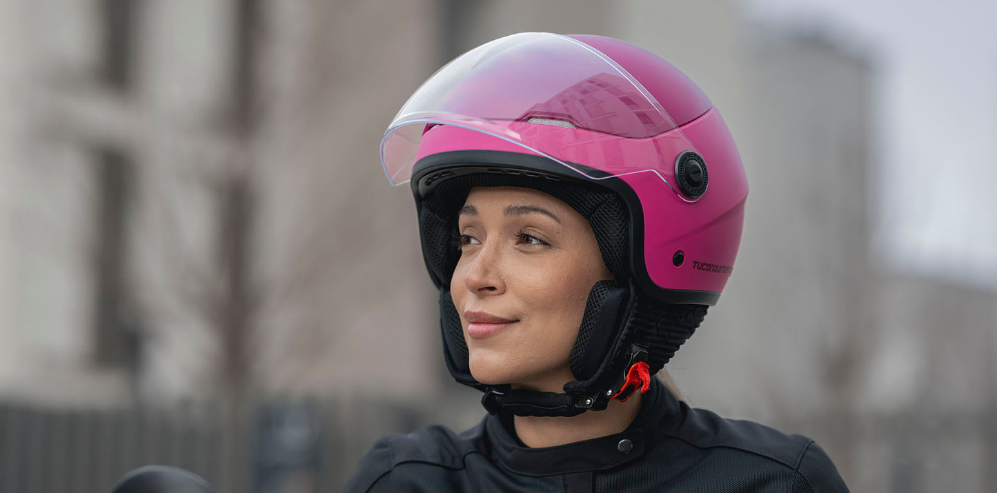 Casco Jet Tucano Urbano EL'POP ROSA