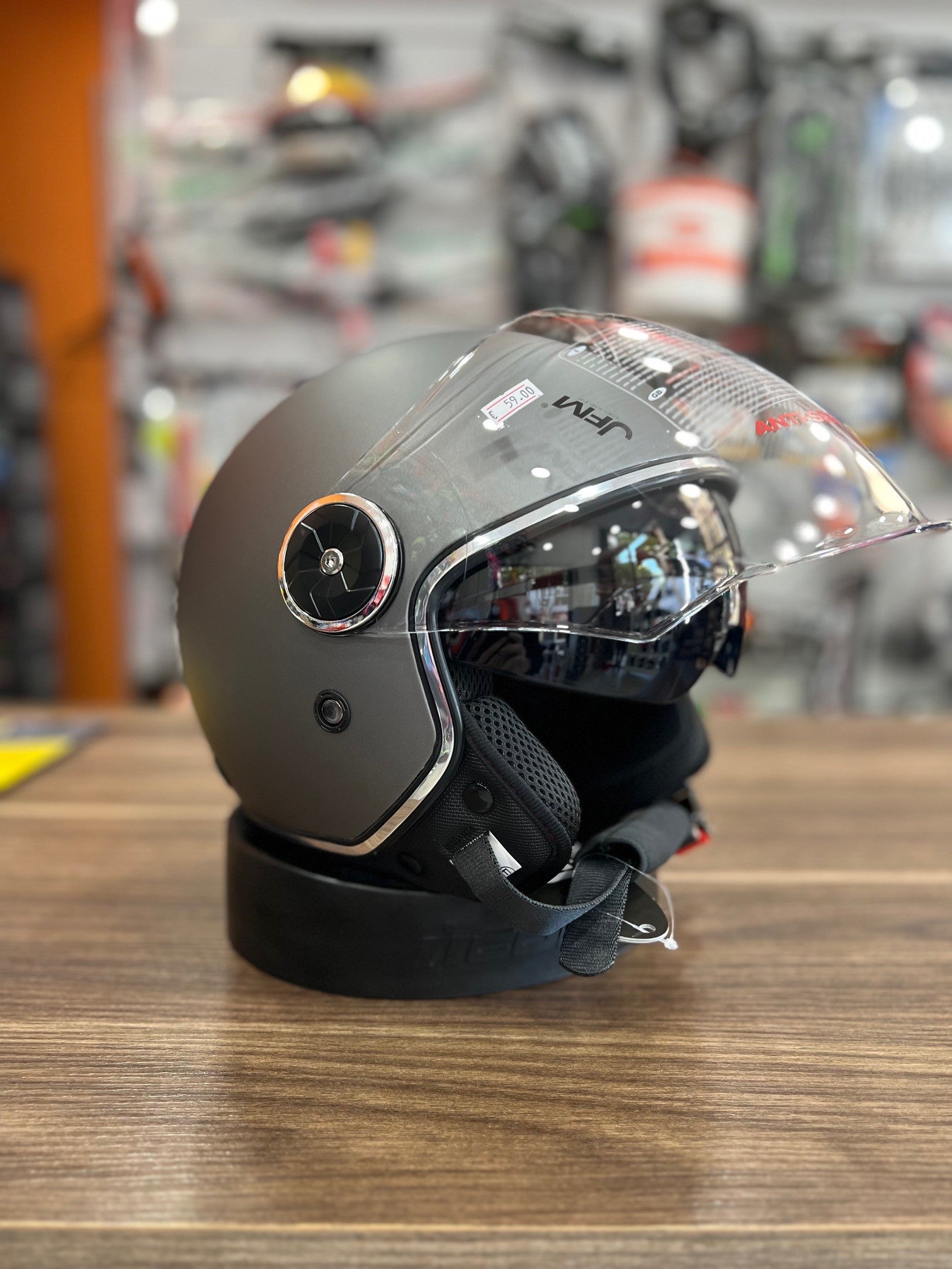 Casco Jet JFM 550 doppia visiera GRIGIO OPACO