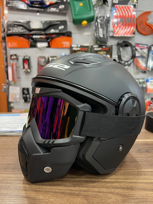 Casco Jet Ls2 Airflow 2 MASK nero opaco