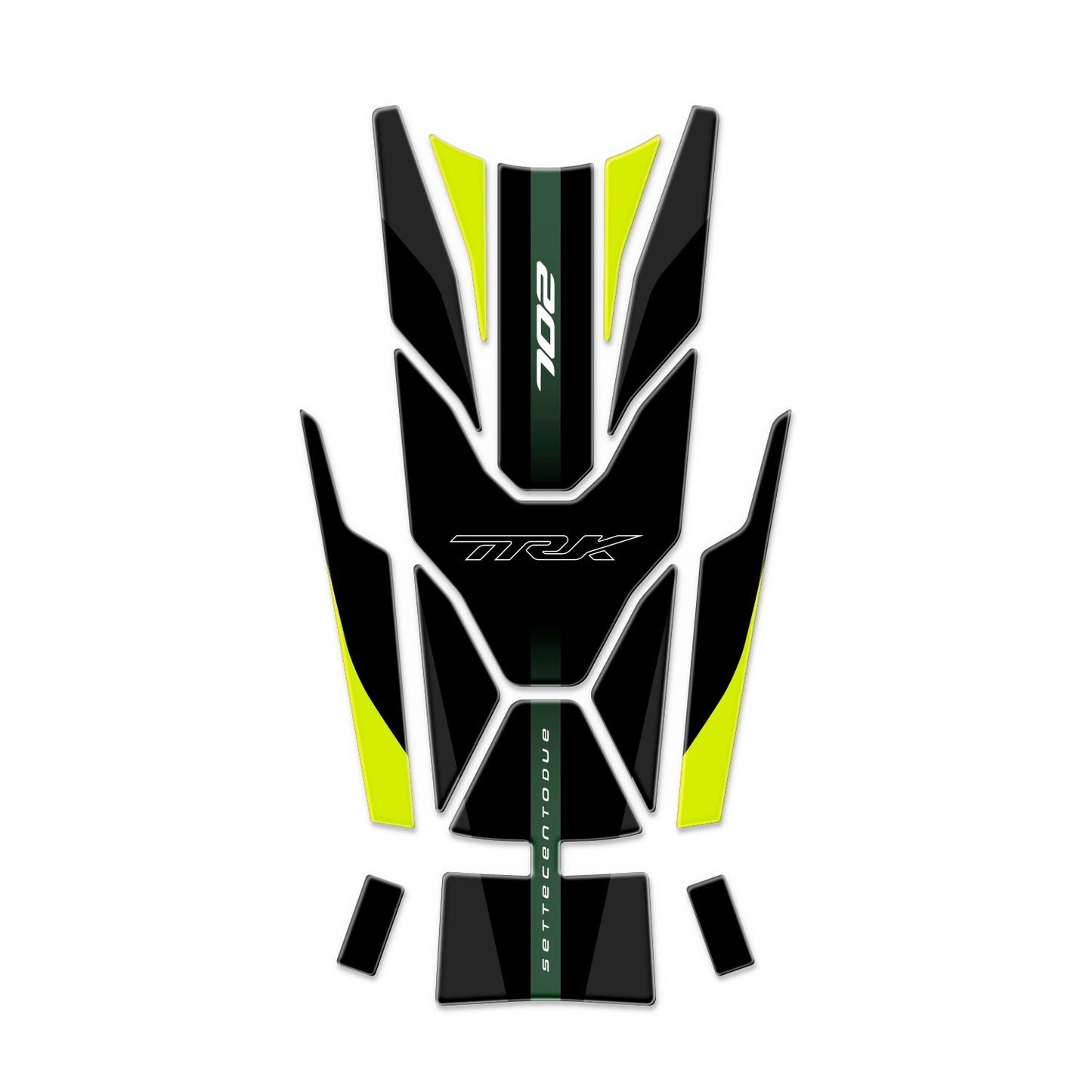 Adesivo Paraserbatoio per Benelli TRK 702 2022 verde giallo nero