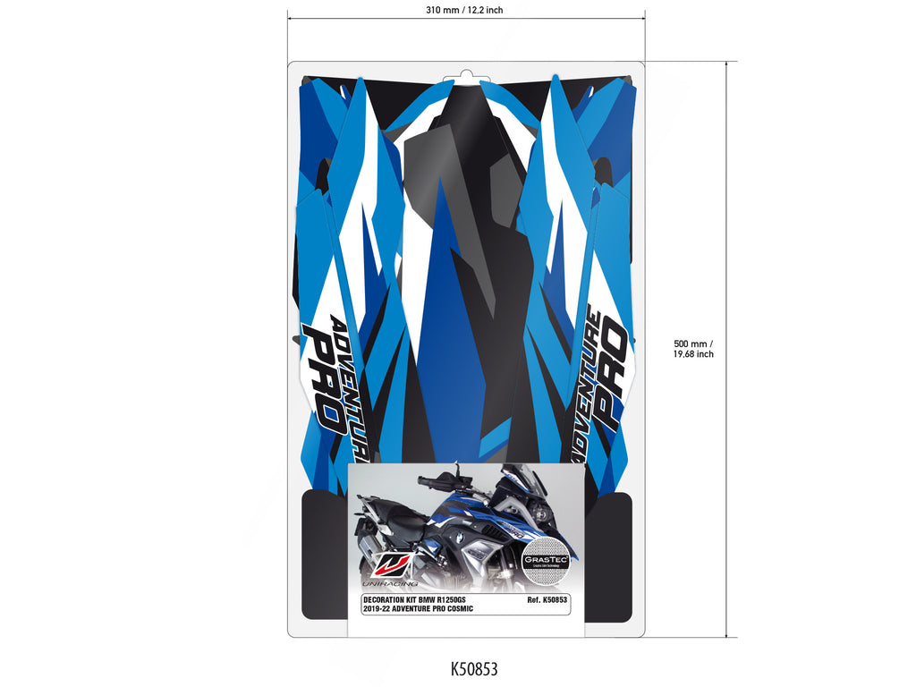 Kit grafiche adesivi BMW R1200GS R1250GS 17-23 BLU