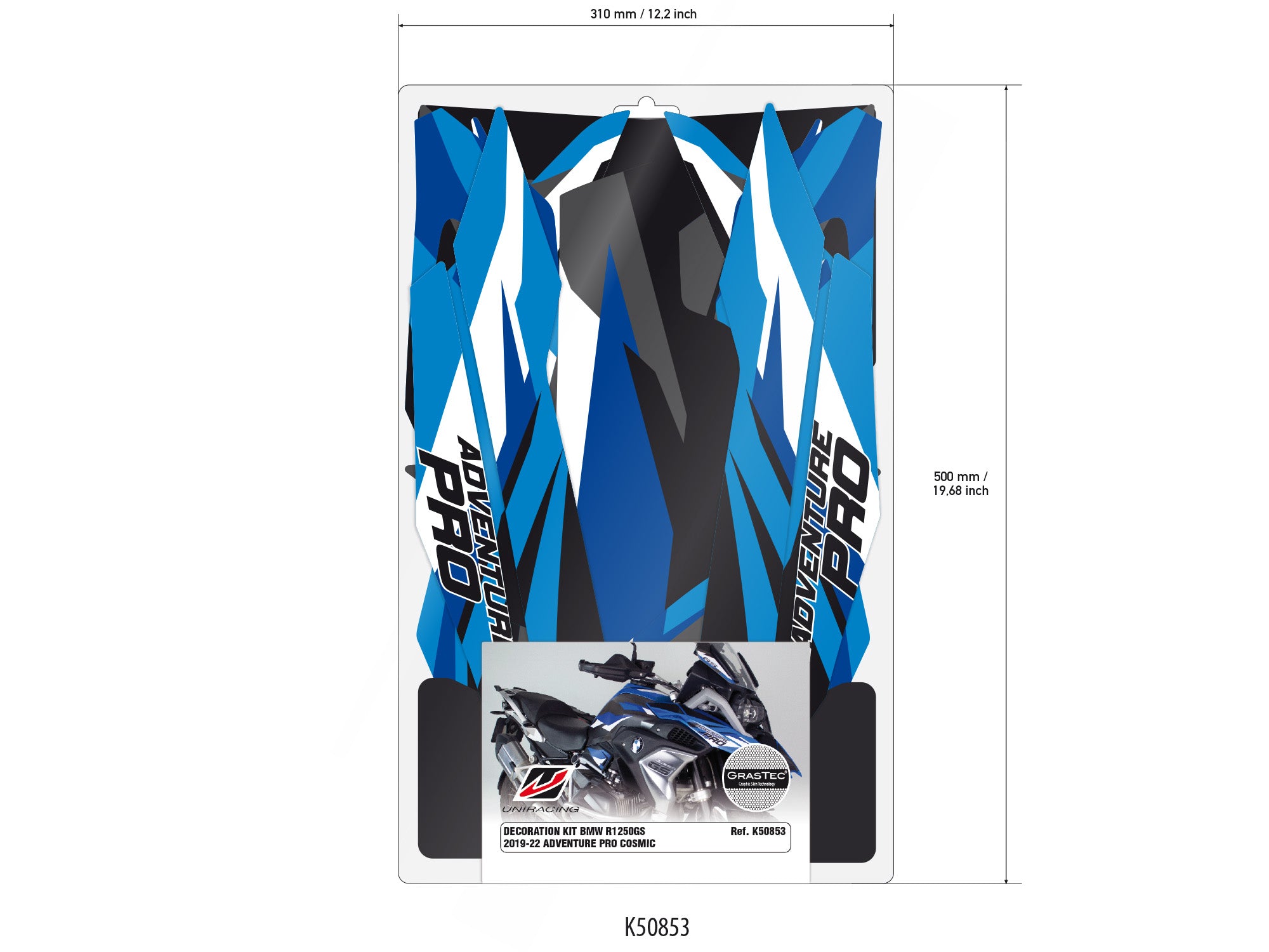 Kit grafiche adesivi BMW R1200GS R1250GS 17-23 BLU